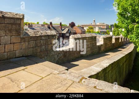 Après-midi de printemps aux remparts de la ville de York, dans le North Yorkshire, en Angleterre. Banque D'Images