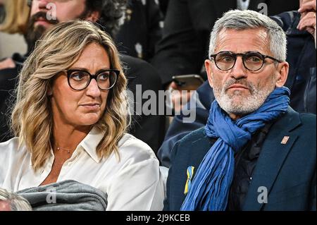 Gilles MORETON président de FFT et Mary PIERCE pendant le deuxième jour de Roland-Garros 2022, French Open 2022, tournoi de tennis Grand Slam le 23 mai 2022 au stade Roland-Garros à Paris, France - photo: Matthieu Mirville/DPPI/LiveMedia Banque D'Images