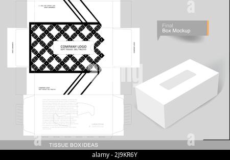 Boîte de tissus vectoriels abstraits, modèle à des fins commerciales. Placez votre texte et votre logo et prêt à être imprimé Illustration de Vecteur