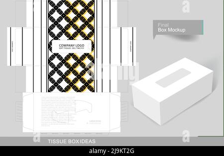 Boîte de tissus vectoriels abstraits, modèle à des fins commerciales. Placez votre texte et votre logo et prêt à être imprimé Illustration de Vecteur