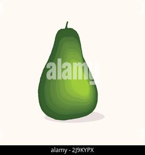 Adorable avocat isolé sur fond blanc. Avocats verts avec feuilles et tranche. Naturel délicieux frais mûrs savoureux fruits d'été. Illustration vectorielle Illustration de Vecteur