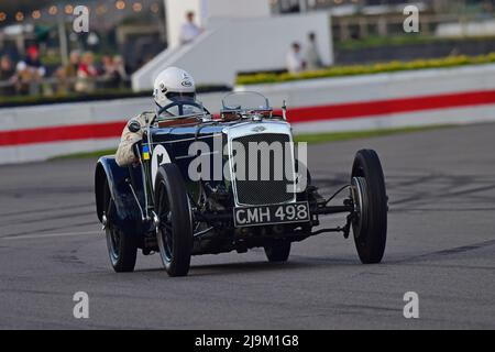 Mark Morgan, Frazer Nash Shelsley, Un F P Fane Trophy, un seul pilote, course de vingt minutes pour la chaîne d'avant-guerre, Frazer Nash, Goodwood 79th membres Banque D'Images