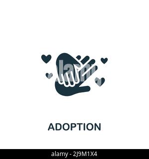 Icône adoption. Monochrome simple Psychologie icône pour modèles, web design et infographies Illustration de Vecteur
