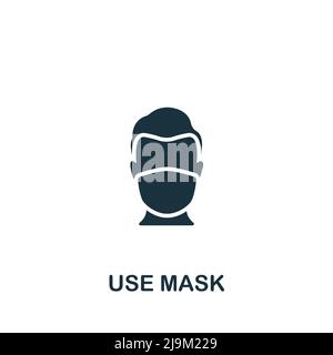 Utiliser l'icône masque. Icône de quarantaine simple monochrome pour les modèles, la conception Web et les infographies Illustration de Vecteur