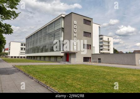 Bâtiments modernistes dans le campus de Bauhaus à Dessau, Saxe-Anhalt, Allemagne Banque D'Images