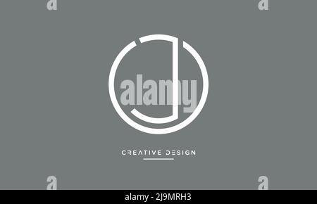 Lettres alphabétiques OJ ou JO icône logo Vector Illustration de Vecteur