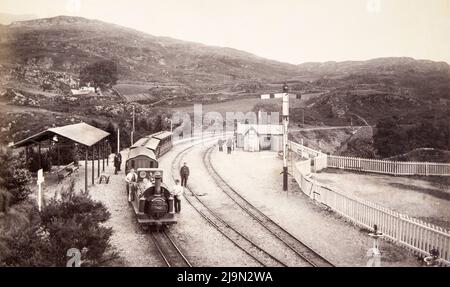 Tan y Bwlch, le chemin de fer du Toy appelé chemin de fer de petite jauge, photo de Bedford vers 1880 Banque D'Images