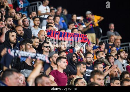 Stade Pier Luigi Penzo, Venise, Italie, 22 mai 2022, Les supporters de Cagliari Calcio montrent le foulard de l'équipe pendant Venezia FC vs Cagliari Calcio - ital Banque D'Images