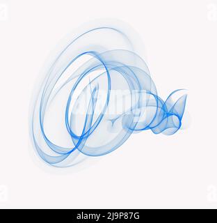 Figure transparente abstraite. Flamme aérienne, fumée, brouillard de couleur vive. Couleur bleue Banque D'Images