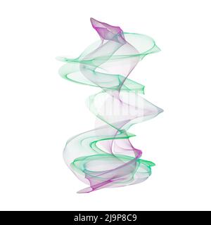 Figure transparente abstraite. Flamme aérienne, fumée, brouillard de couleur vive. Couleur verte Banque D'Images