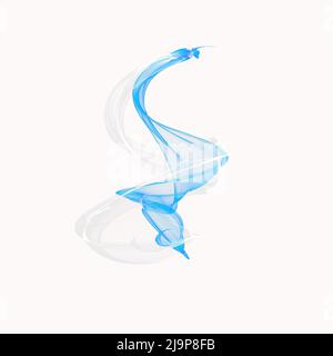Figure transparente abstraite. Flamme aérienne, fumée, brouillard de couleur vive. Couleur bleue Banque D'Images