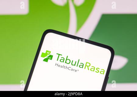 Brésil. 24th mai 2022. Sur cette photo, le logo Tabula Rasa Healthcare apparaît sur l'écran d'un smartphone et en arrière-plan. (Credit image: © Rafael Henrique/SOPA Images via ZUMA Press Wire) Banque D'Images