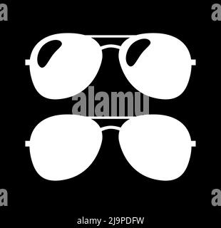 Aviator lunettes de soleil icône plate. Modèle de logo. Aviator lunettes de soleil icône plate. Modèle de logo. Illustration de Vecteur