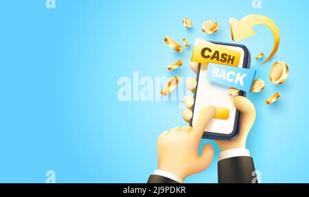 Service de remboursement, bannière pour téléphone intelligent pour paiement financier. Illustration vectorielle Illustration de Vecteur
