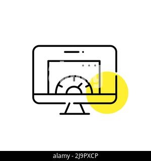 Trafic et vitesse du site Web. Icône de dessin au trait de trait, pixel Perfect, modifiable Illustration de Vecteur