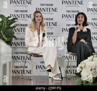 Talk pantene Live instagram rencontre avec Chiara Ferragni, Valeria Consorte et Danila de Stefano Banque D'Images