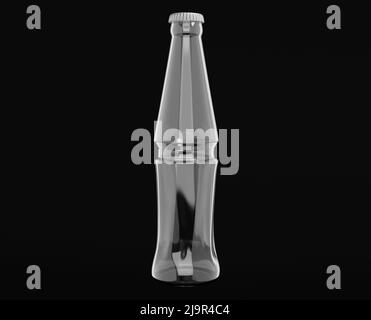 Flacon en verre blanc clair et réaliste. 330 ml de volume maquette pour bière, limonade, soda, cidre, tonique ou autres produits liquides. 3d rendu isolé de haute qualité sur fond noir Banque D'Images