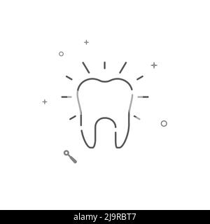 Icône de ligne vectorielle simple de dent brillante propre. Symbole, pictogramme, panneau isolé sur fond blanc. Contour modifiable. Régler l'épaisseur de ligne. Illustration de Vecteur