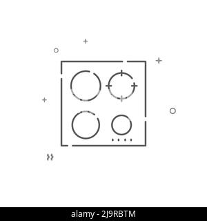 Icône de ligne vectorielle simple pour table de cuisson électrique. Symbole, pictogramme, panneau isolé sur fond blanc. Contour modifiable. Régler l'épaisseur de ligne. Illustration de Vecteur