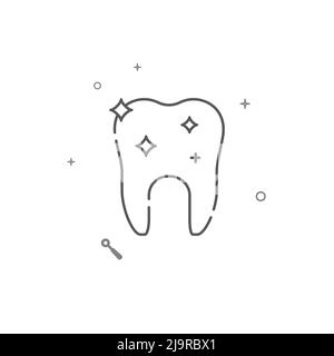 Icône de ligne vectorielle simple de dent brillante propre. Symbole, pictogramme, panneau isolé sur fond blanc. Contour modifiable. Régler l'épaisseur de ligne. Illustration de Vecteur