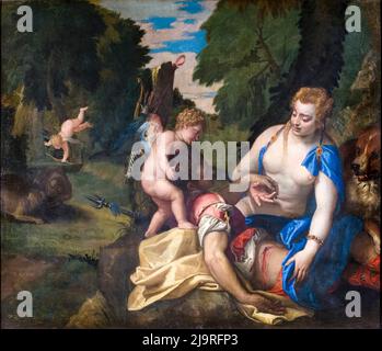 Venus Mourning Adonis, peinture à l'huile sur toile par Paolo Veronese, avant 1588 Banque D'Images