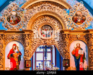 Mosaïques anciennes, Monastère Golden-Domed de Saint-Michel, Monastère Vydubychi, Kiev, Ukraine. Saint Michael's est le plus ancien Monastre orthodoxe Banque D'Images