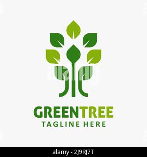 Logo géométrique de plante Illustration de Vecteur