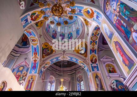 Dôme intérieur du monastère de Vydubychi, Kiev, Ukraine. Le monastère de Vydubychi est le plus ancien monastère orthodoxe de Kiev. Le monastère d'origine était Banque D'Images