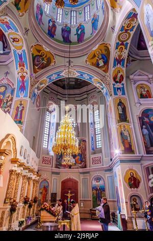 Monastère de Vydubychi, Kiev, Ukraine. Le monastère de Vydubychi est le plus ancien monastère orthodoxe de Kiev. Le monastère original a été créé dans le TH Banque D'Images