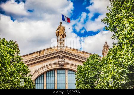 Gare du Nord. Construit dans les années 1860, l'une des six gares ferroviaires de Paris. Banque D'Images