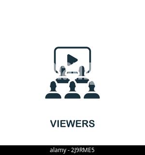 Icône visualiseurs. Icône de diffusion monochrome simple pour les modèles, la conception Web et les infographies Illustration de Vecteur