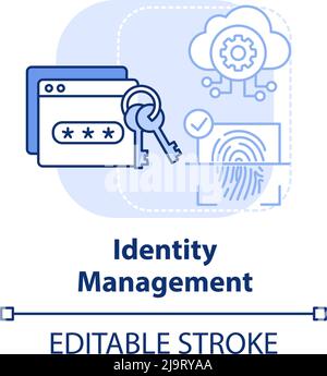 Icône de concept bleu clair de gestion des identités Illustration de Vecteur