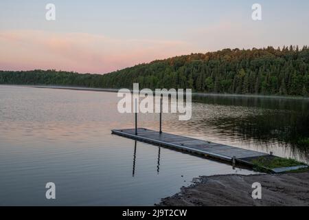 Etats-Unis, Minnesota, la salle Lake State Recreation Area, lancement de bateaux Banque D'Images