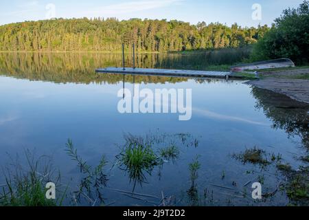 Etats-Unis, Minnesota, la salle Lake State Recreation Area, lancement de bateaux Banque D'Images