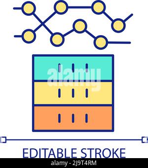 Icône de couleur RVB de Big Data Illustration de Vecteur