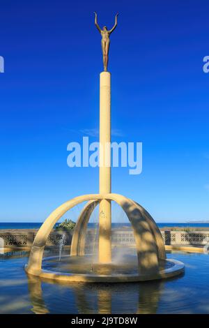 Napier, Nouvelle-Zélande. La fontaine Gilray, mieux connue sous le nom de « l'esprit de Napier », d'après la statue féminine de style Art déco sur le dessus de la colonne Banque D'Images