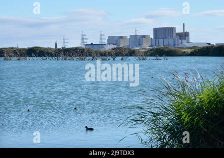station nucléaire dungeness de la réserve d'oiseaux romney marais kent angleterre Banque D'Images