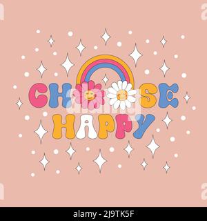 Expression rétro avec des sparkles et un sourire. Illustration de Vecteur