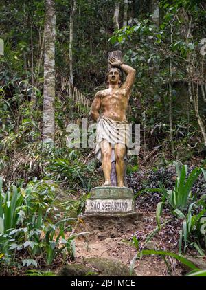 Statue de saint-sébastien à Rio de Janeiro, Brésil - 07 mars 2015 : image de saint-sébastien, patron de la ville de rio de janeiro. Banque D'Images