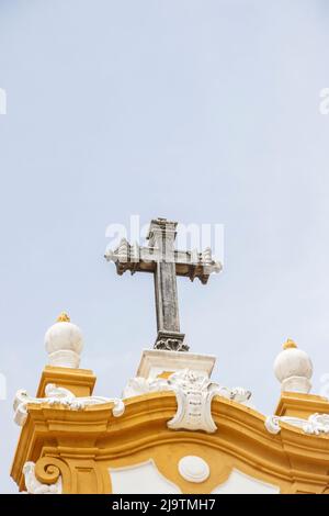 Eglise mère de Santo Antonio de la ville de Tiradentes à Minas Gerais, Brésil - 22 janvier 2018 : Voir Eglise mère de Santo Antonio de la ville de Tiradentes Banque D'Images