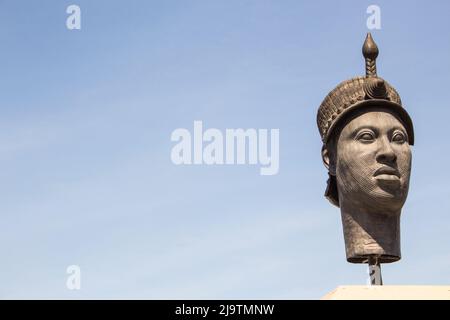 Statue de Zumbi dos Palmares à Rio de Janeiro, Brésil - 21 octobre 2013 : face de la statue de Zumbi dos Palmares à Rio de Janeiro. Banque D'Images