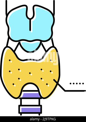 illustration du vecteur de couleur de l'icône endocrinologie de la glande thyroïde Illustration de Vecteur