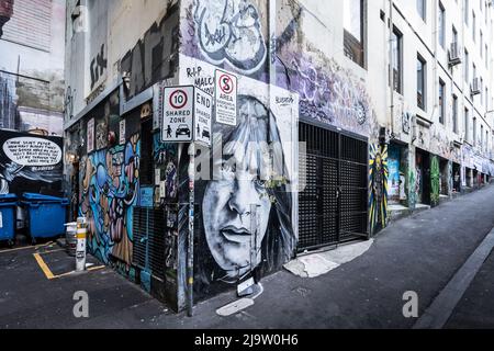 Détails de la voie AC/DC à Melbourne en Australie Banque D'Images