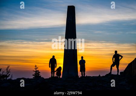 Coucher de soleil sur Lysa Mountain Banque D'Images