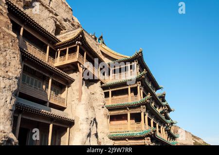 Temple suspendu aux grottes de Yungang à Datong, Shanxi, Chine Banque D'Images