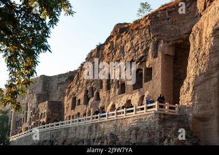 Temple bouddhiste suspendu aux grottes de Yungang à Datong, Shanxi, Chine Banque D'Images