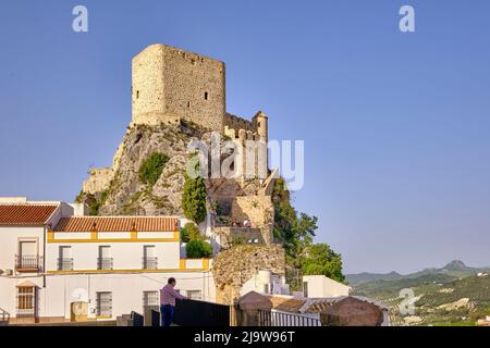 Le château médiéval de 12th ans d'Olvera, Andalousie. Espagne Banque D'Images