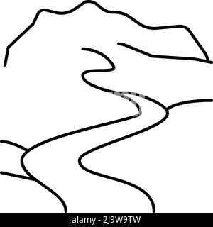 source de l'illustration vectorielle de l'icône de la ligne de rivière Illustration de Vecteur