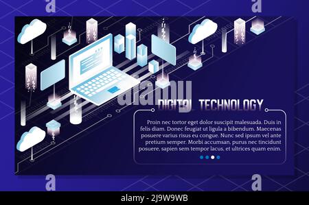 Illustration isométrique vectorielle de la technologie numérique Illustration de Vecteur