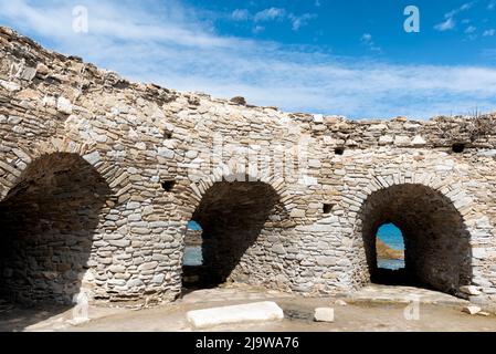 Murs du château vénitien, à Paros Banque D'Images